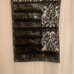 Black and White Hanging Jewelry Organizer by Once Upon a Rose.